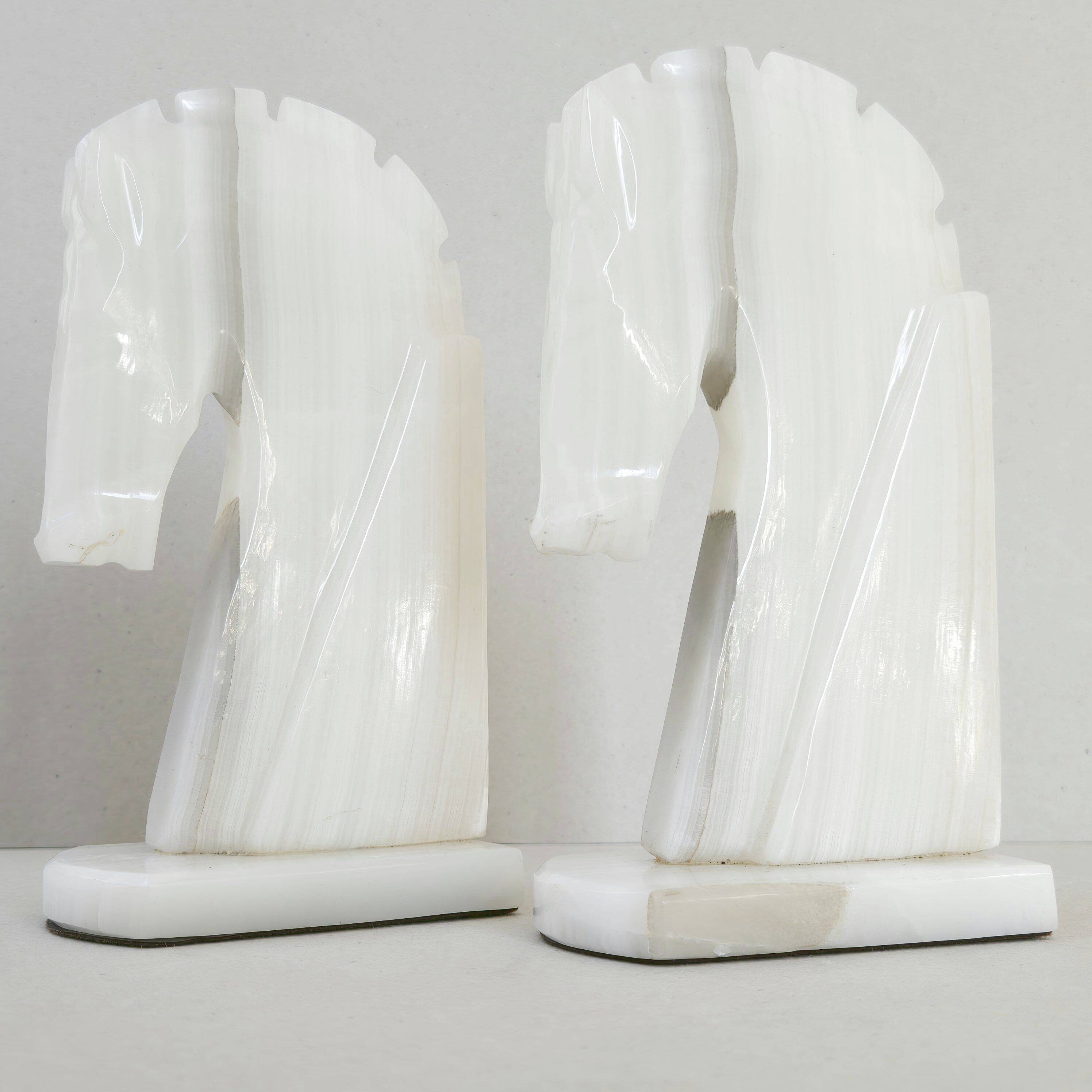 Pair of vintage 1970s onyx bookends