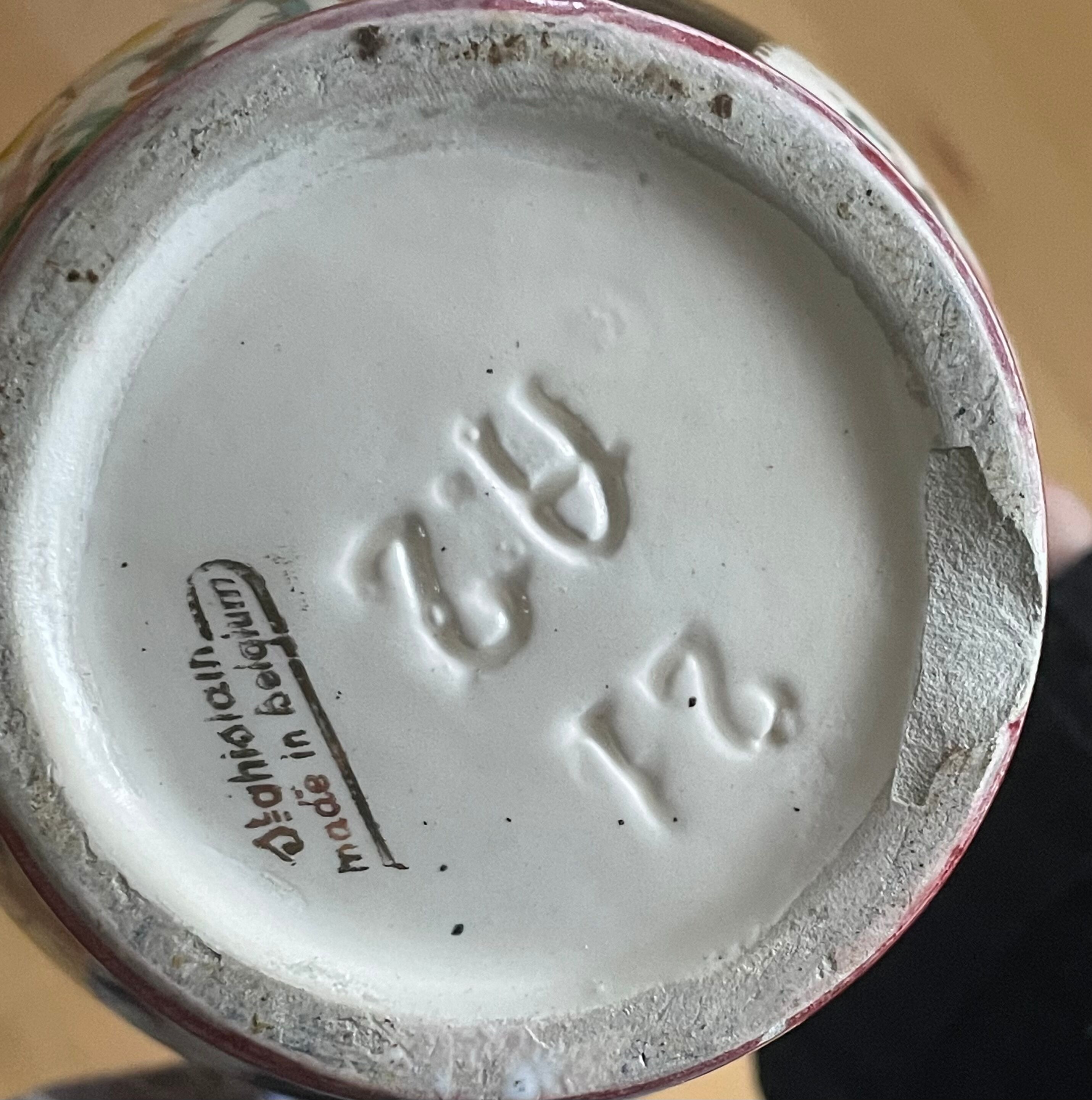 Pair of Saint Ghislain vases made in Belgium