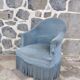 Blue velvet toad armchair