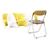 7 children's chairs cassalino by alexander begge, 1970s for manufacturer casala, germany