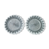 Pair of 2 cast pressed glass bottles