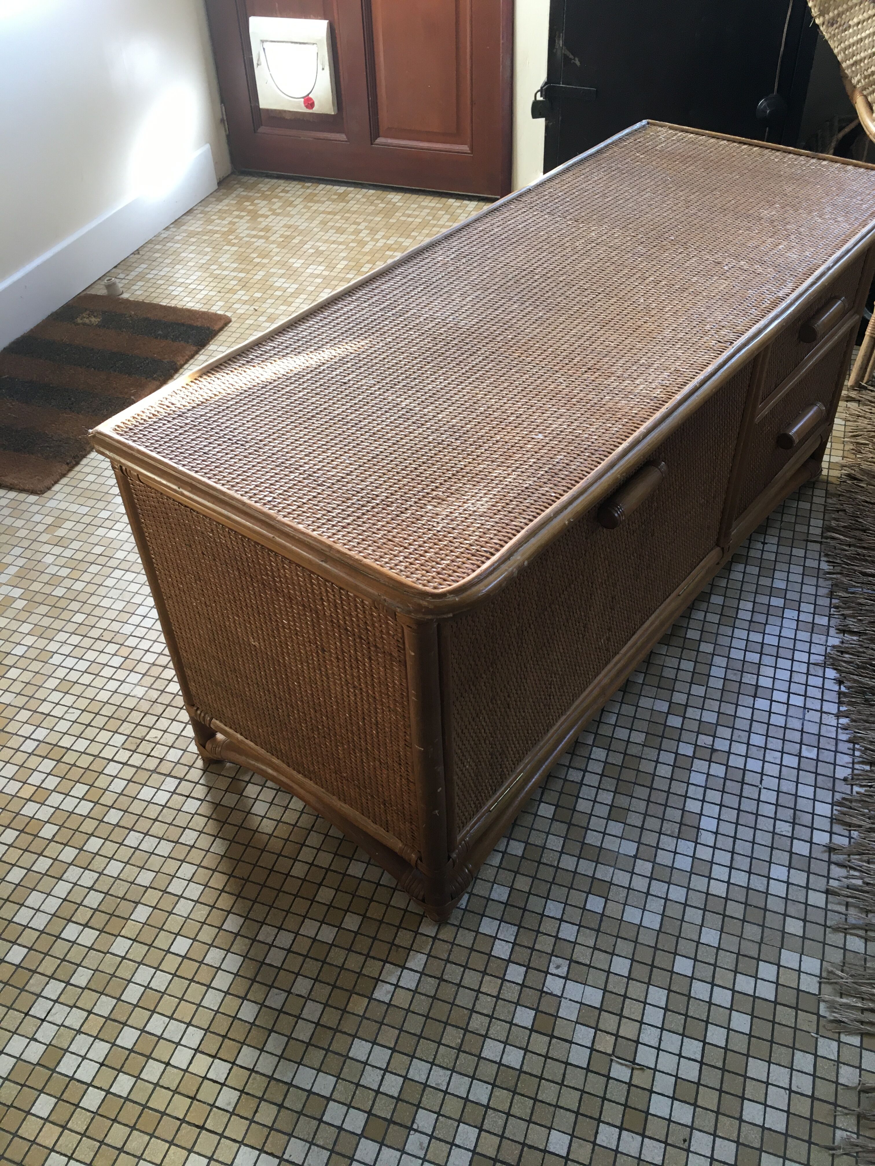 Low rattan furniture