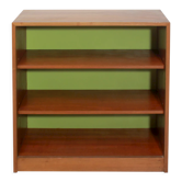 1960s bookcase with green back panel