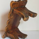 Old footstool in solid wood 19th century