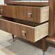 60s showcase in rosewood, mahogany and leather handles