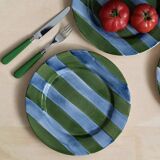 Set of 4 hand-painted ceramic dinner plates