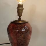Lacquered glass lamp base - Unique handmade piece - Laque Line 1970/80