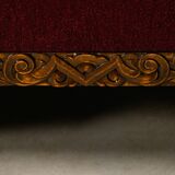 Paire de fauteuils Art déco d'ébéniste danois, revêtus de tissu de laine bordeaux