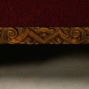 Pair Danish cabinetmaker Art Deco Armchairs in burgundy wool fabric
