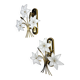 Pair of hibiscus floral sconces, Murano glass, Italy, 1970s