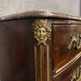 18th century Regency period chest of drawers in marquetry and copper reed