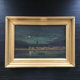 Ancient Moon painting on the lagoon