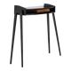 1950s Italian Black Lacquered Wood Console with Brass Drawer Front