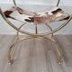 Leather and brass side chair by Simon Disegno Italy 1970s