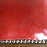 Set of 2 vintage red wooden chairs