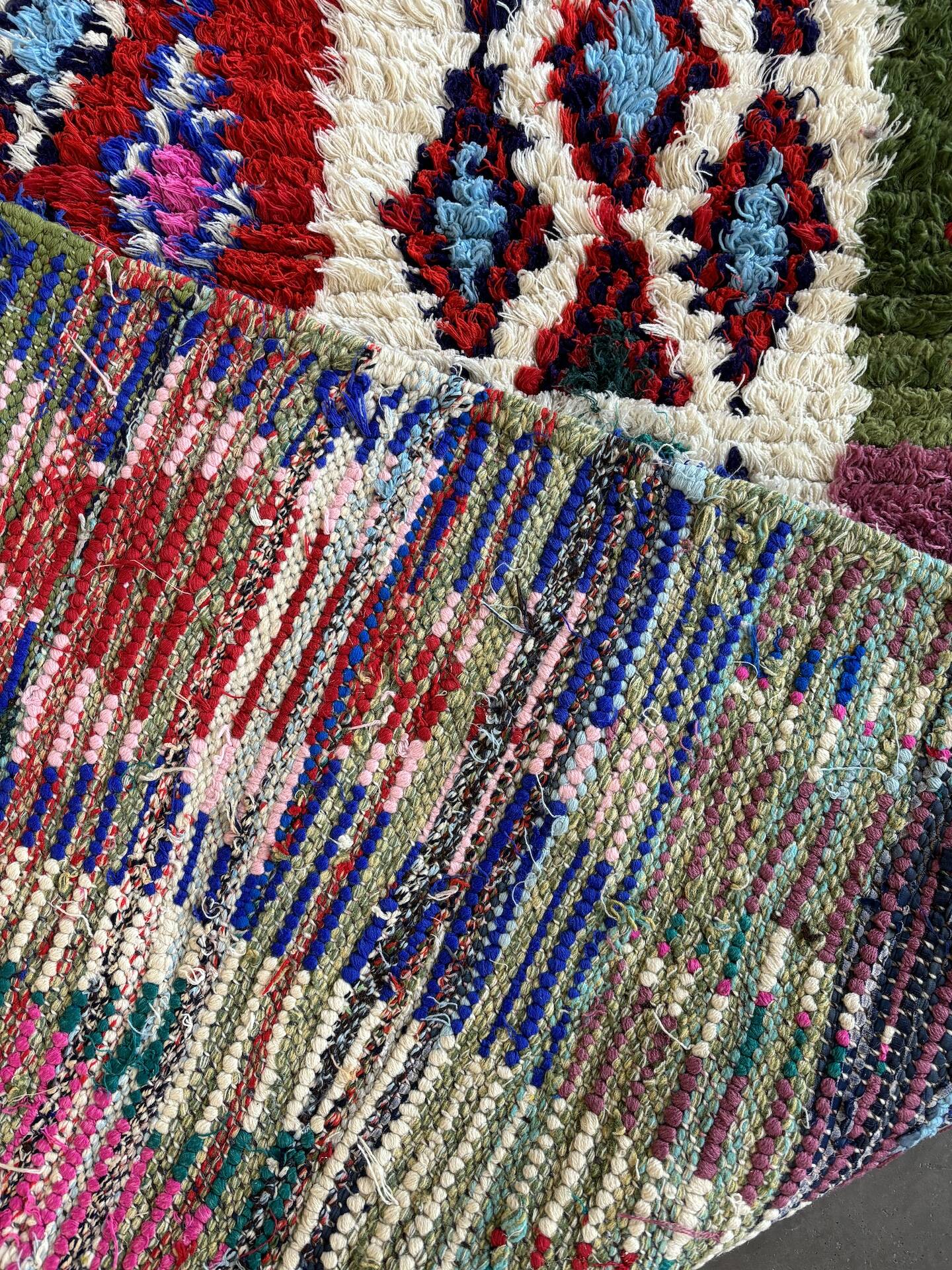 Berber Boucherouite rug in Togo cotton