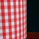 Red gingham and liberty cylindrical lampshade