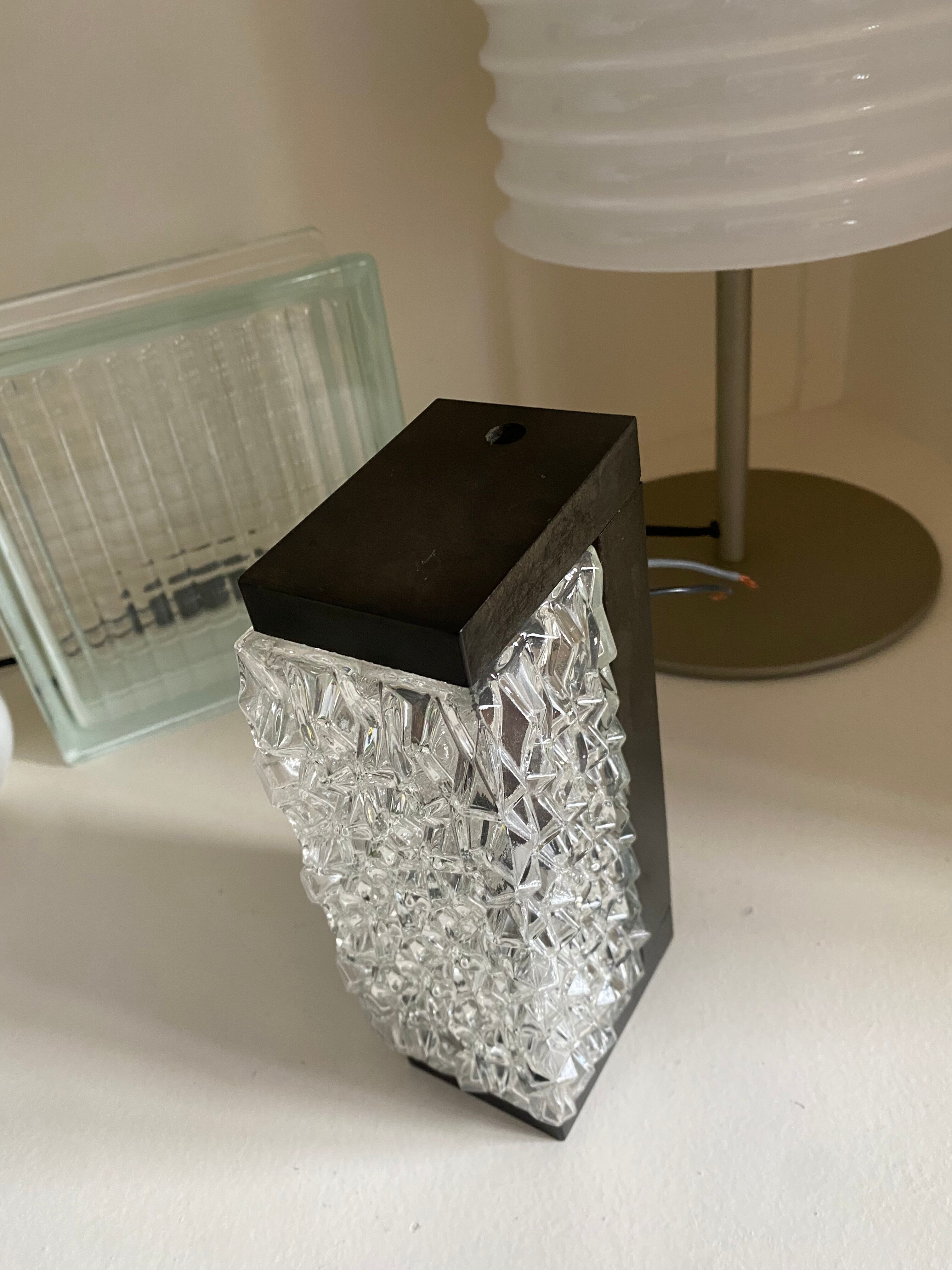 Wall lamp RZB Leuchten textured molded glass and vintage bakelite