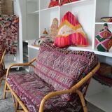 Vintage bamboo sofa 90