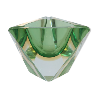 Cendrier Sommerso Flavio Poli 1960's vert et jaune