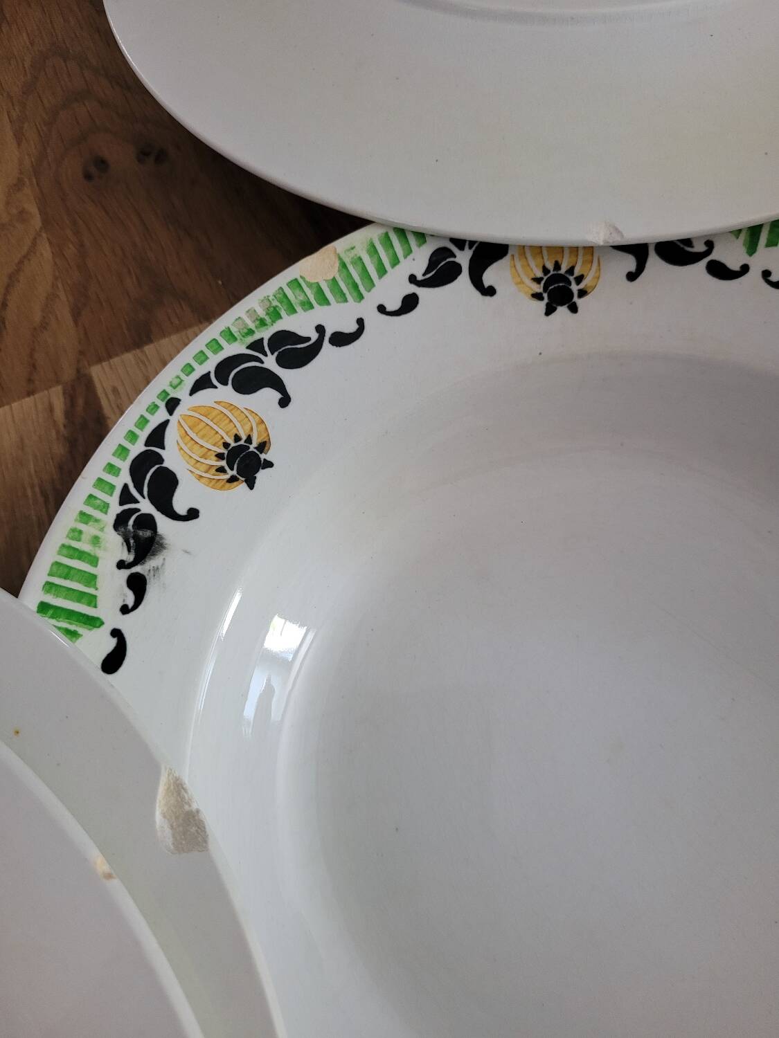 Set of 5 Maroussia Digoin Sarreguemines soup plates