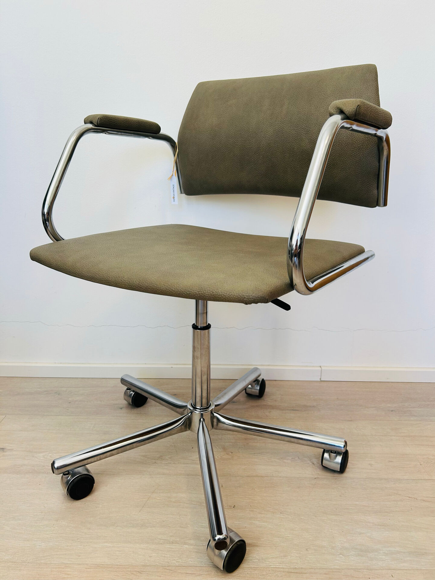 Vintage khaki office chair by Kovona, 1970s