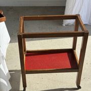 Wooden rolling trolley with removable top H66 75x35