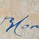 Sunny terrace table on market day signed (Ch. Blondel?)
