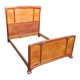 Art Nouveau period bed in mahogany and elm burl from the 1900s