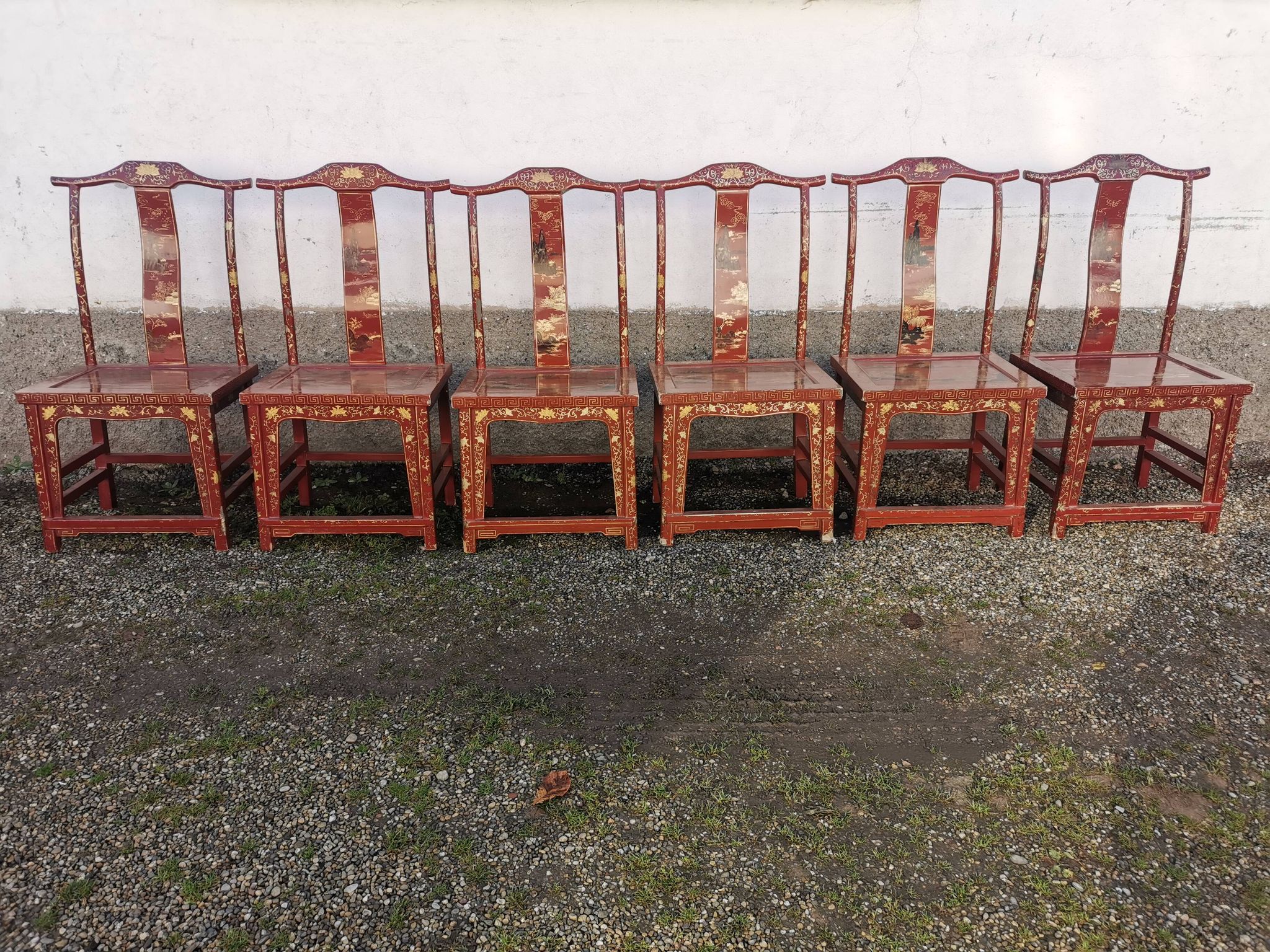 Chinese chairs of the early twentieth century in lacquered wood