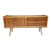 Small Scandinavian low sideboard 1960 vintage with tapered legs.