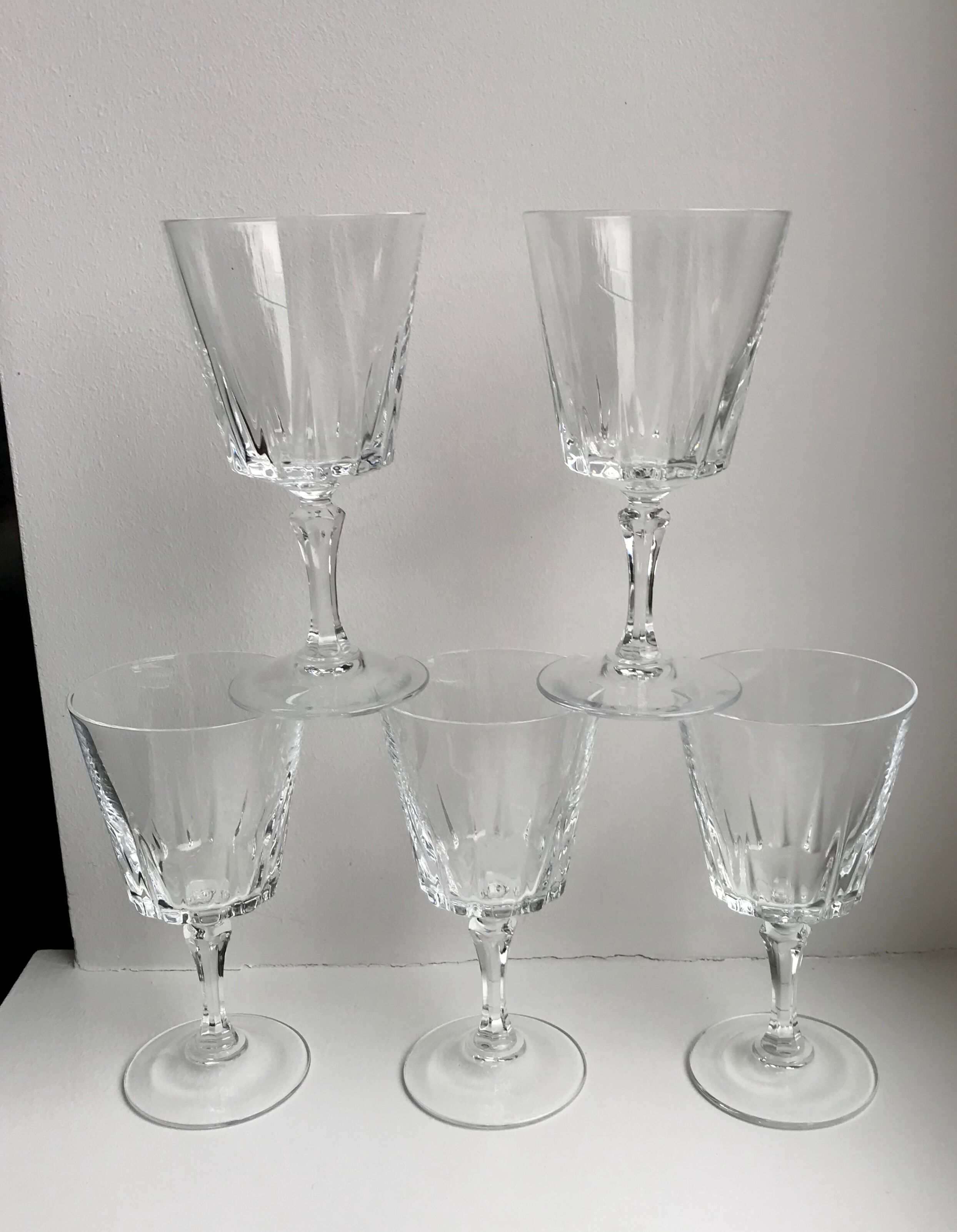 Set of 5 crystal wine glasses 50-60s