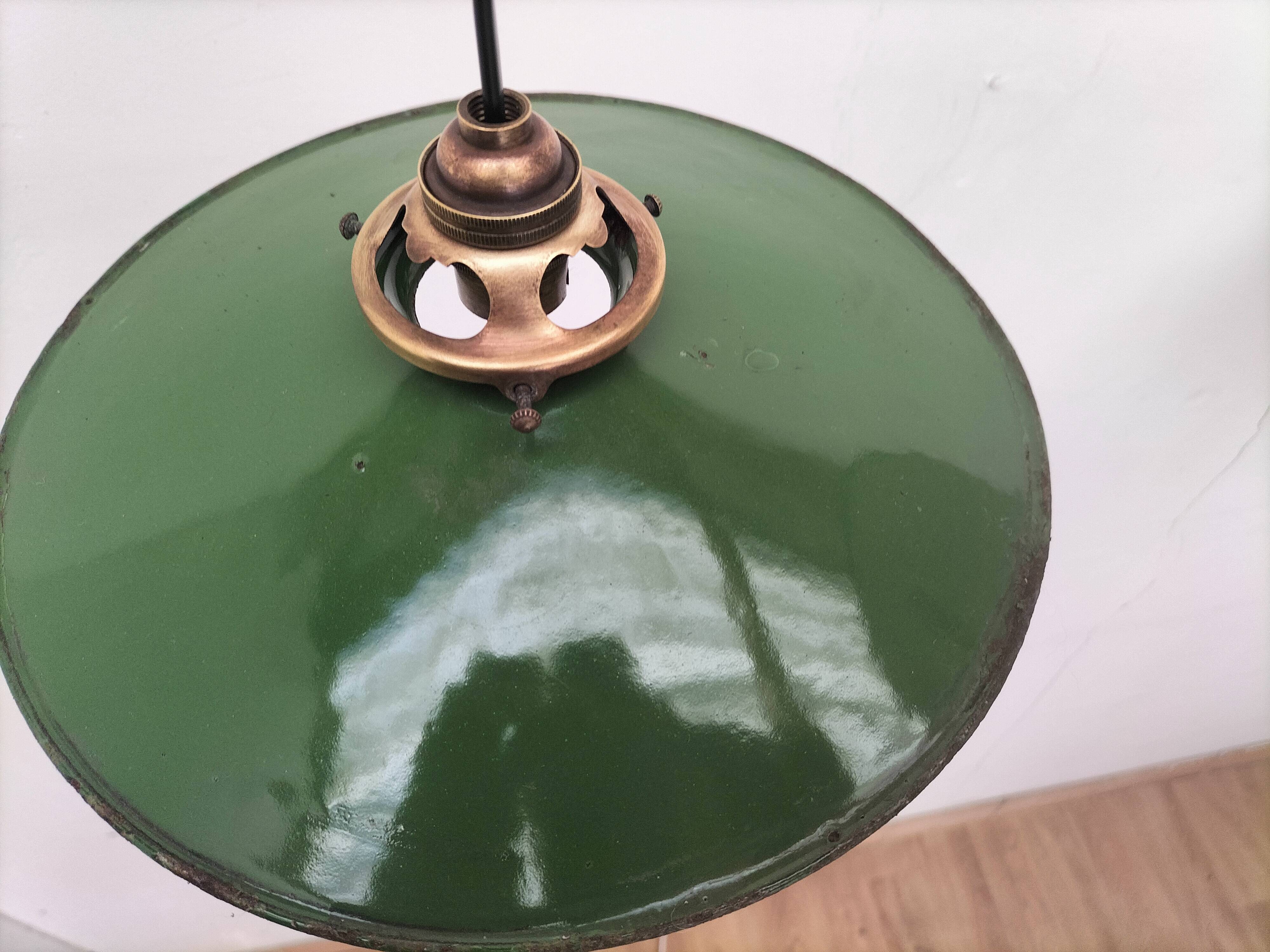Enameled sheet metal pendant lights