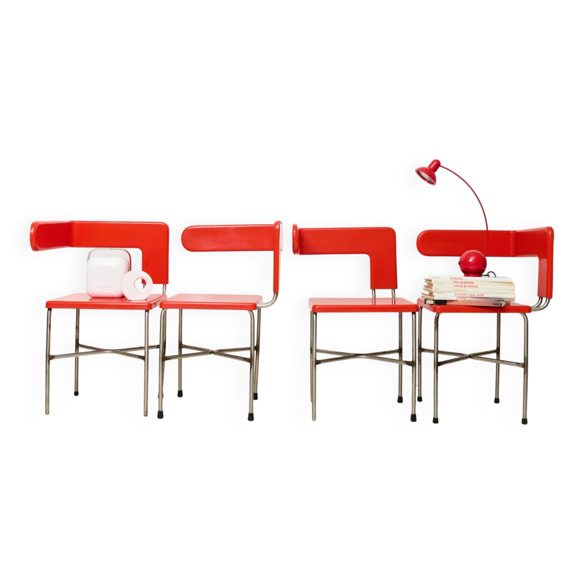 Chaises asymétriques (4), post-moderne, Italie, 1980s