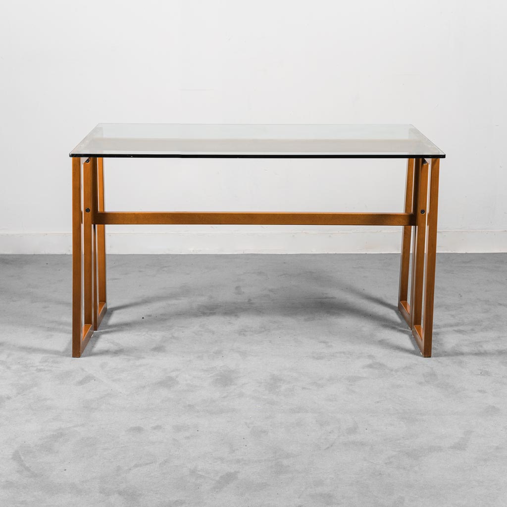 dining table in 70s vintage modern wood
