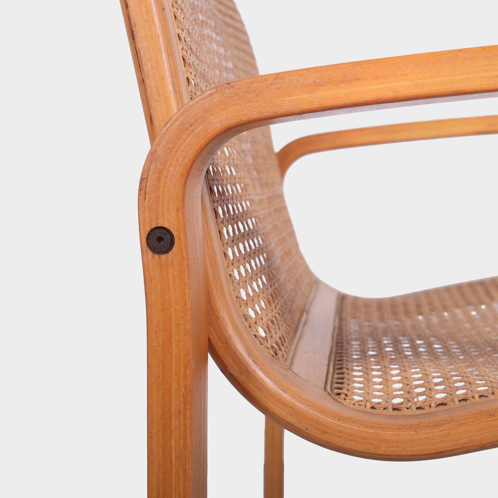 Pair of beech and cane armchairs - Olivo Pietro, Italy - 1990