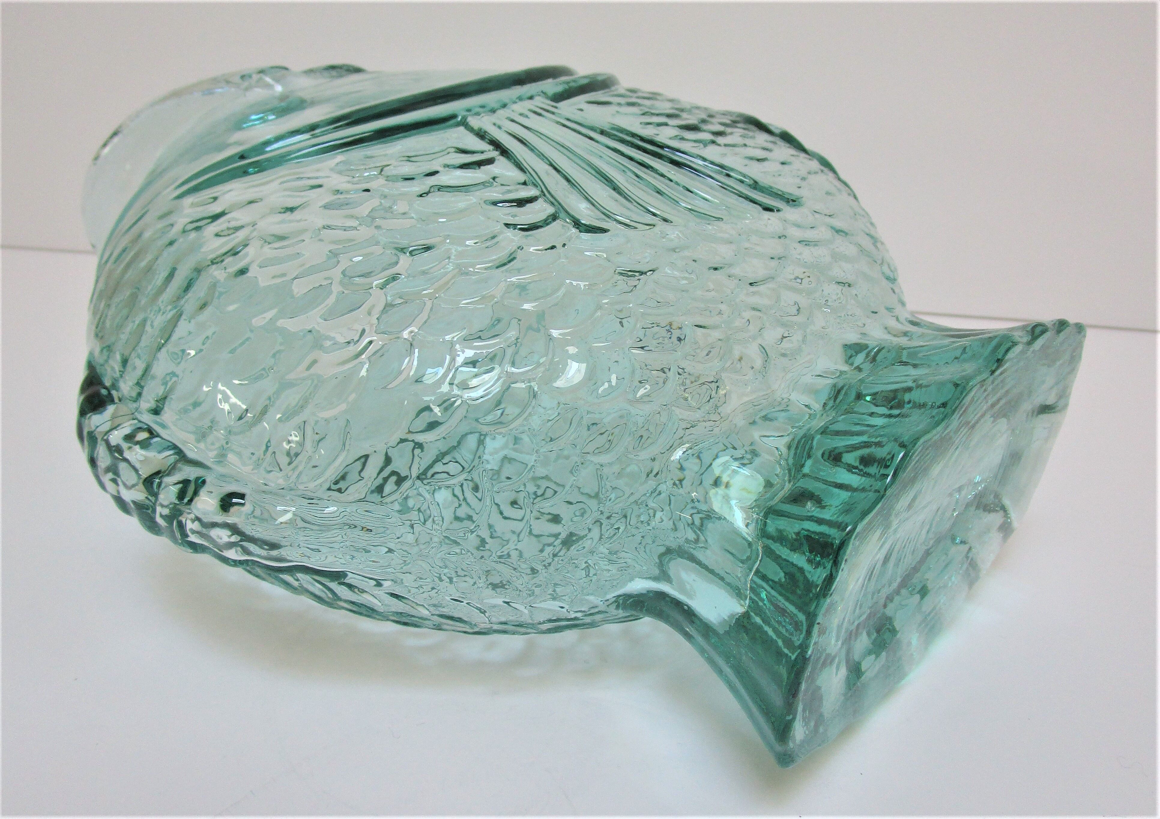 Zoomorphic vase fish glass 70s