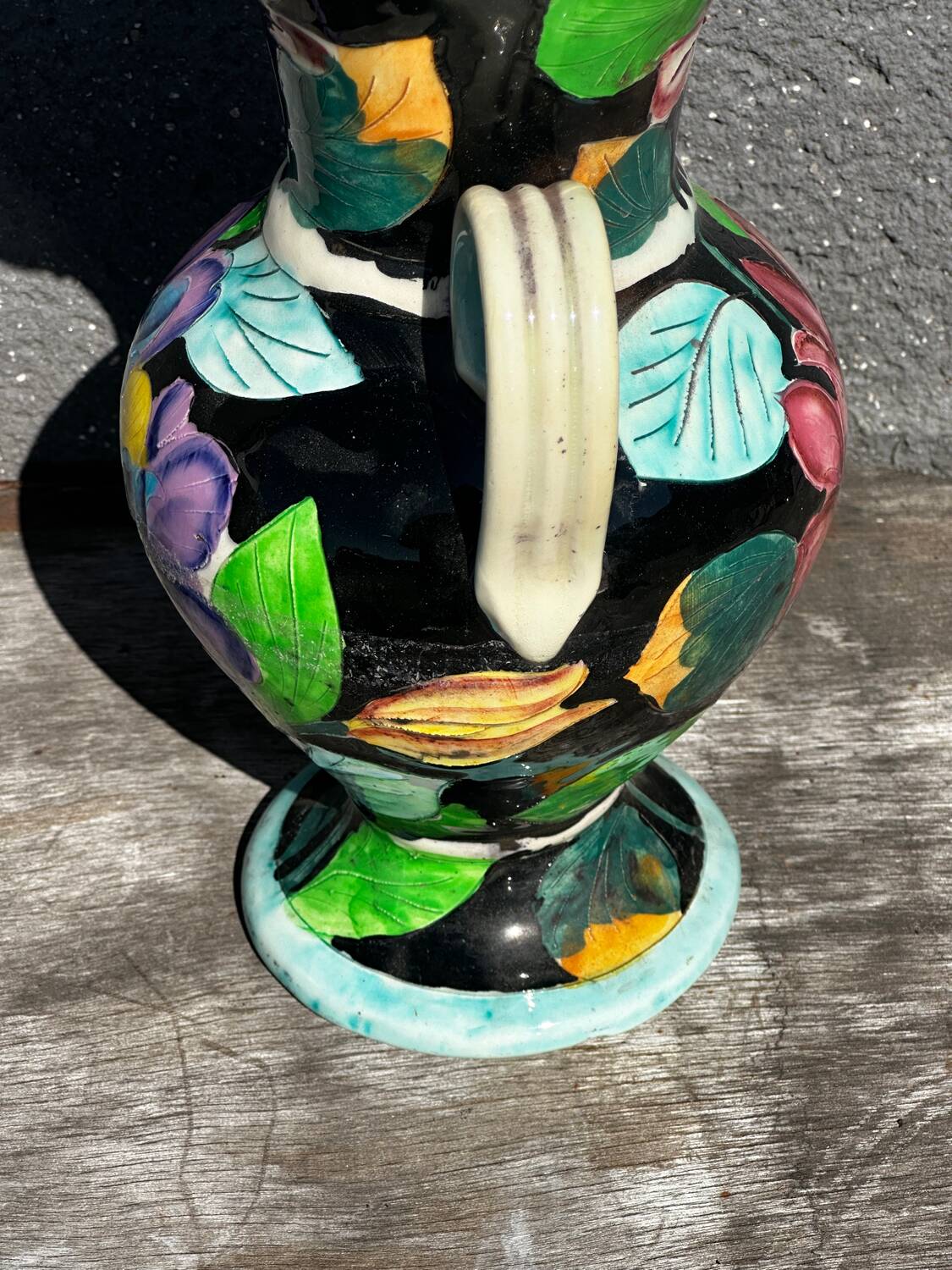 Vase Amphore céramique Vallauris signé JTF - H 30 cm