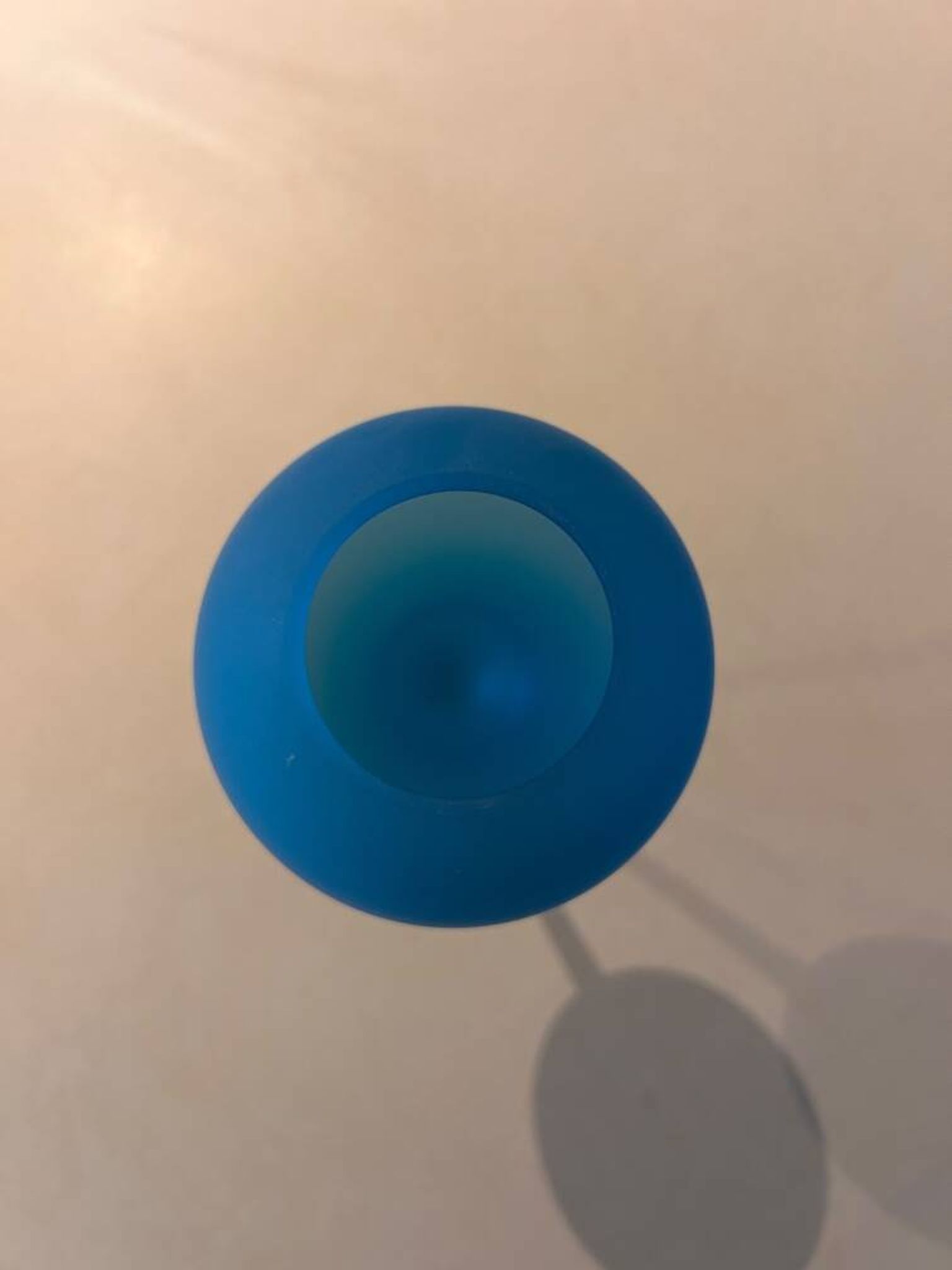 Frosted blue glass footed lantern