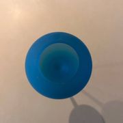 Frosted blue glass footed lantern