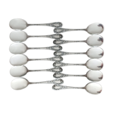 Box of 12 small silver dessert spoons