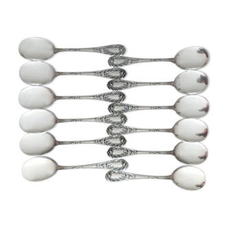 Box of 12 small silver dessert spoons