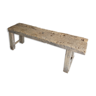 Brutalist wood console