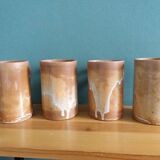 4 enameled stoneware cups