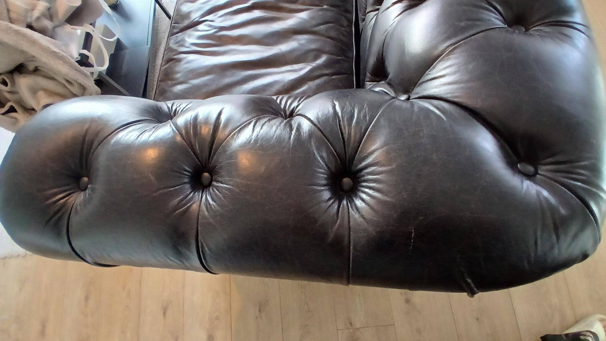 Coventry 3-seater Chesterfield sofa – Black leather