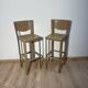 Pair of leather stools Enrico Pellizoni