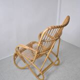 Fauteuil rotin 1960