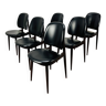 6 chaises Pégase Baumann, noires, années 60