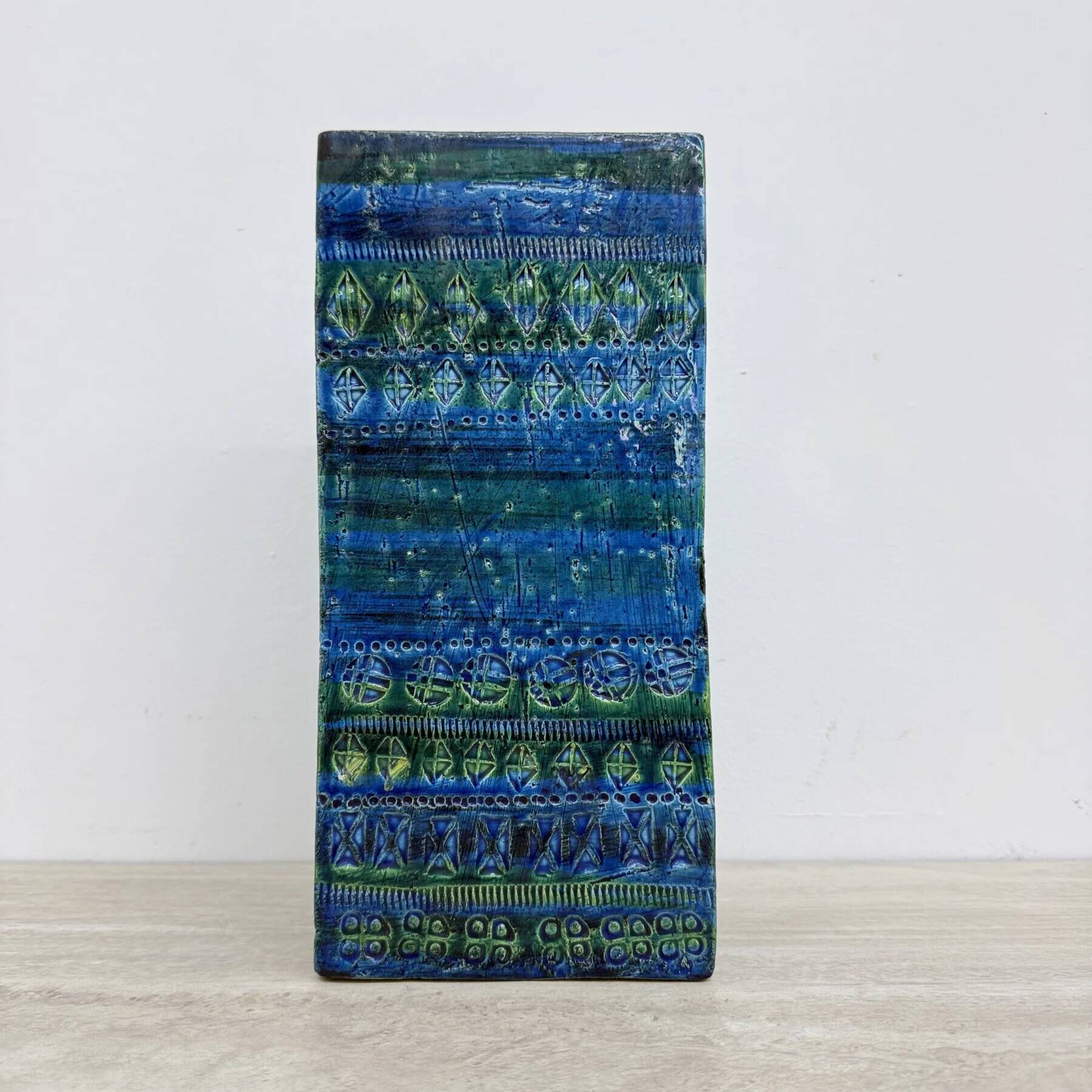 XL Bitossi ceramic vase in Rimini blue 727/30, Aldo Londi design, Italy