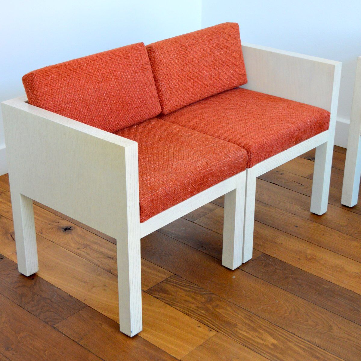 Set armchairs with dinners Restoration cubic shape Modular vintage 1980s
